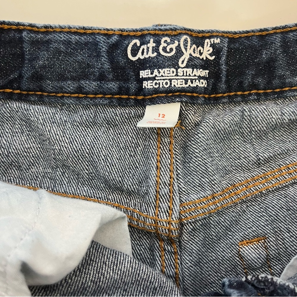 Lot of 3 Boys Cat & Jack Relaxed Straight Jeans size 12 - Picture 2 of 10